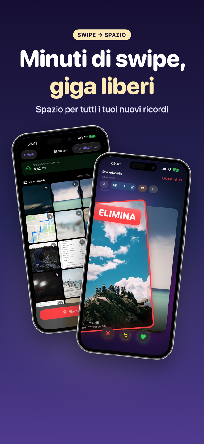Cestino e mazzo affiancati: pochi minuti di swipe per liberare gigabyte